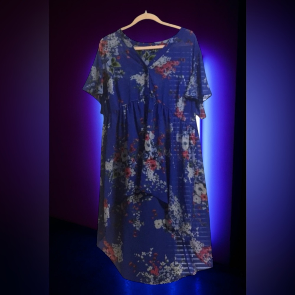 Brand new Torrid top size 2 floral/blue mesh